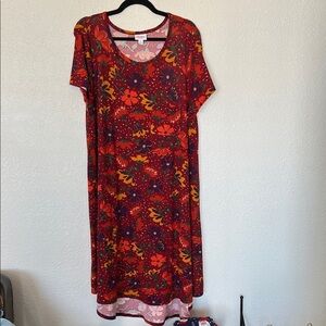 Fall Floral Red Dress size lrg